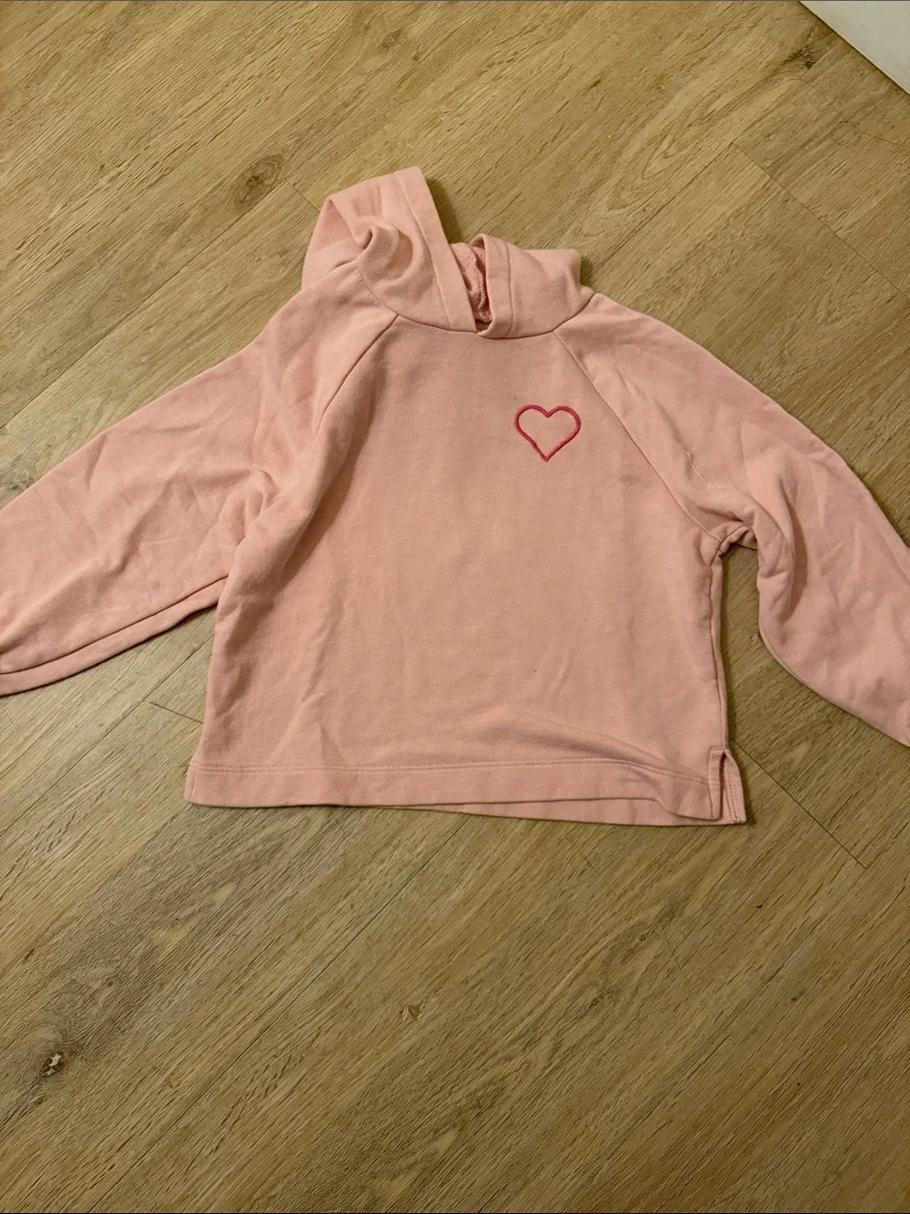 2 Kids Pink Hoodie & Gray Sweatshirt Set - Cute Heart & Sun Motifs